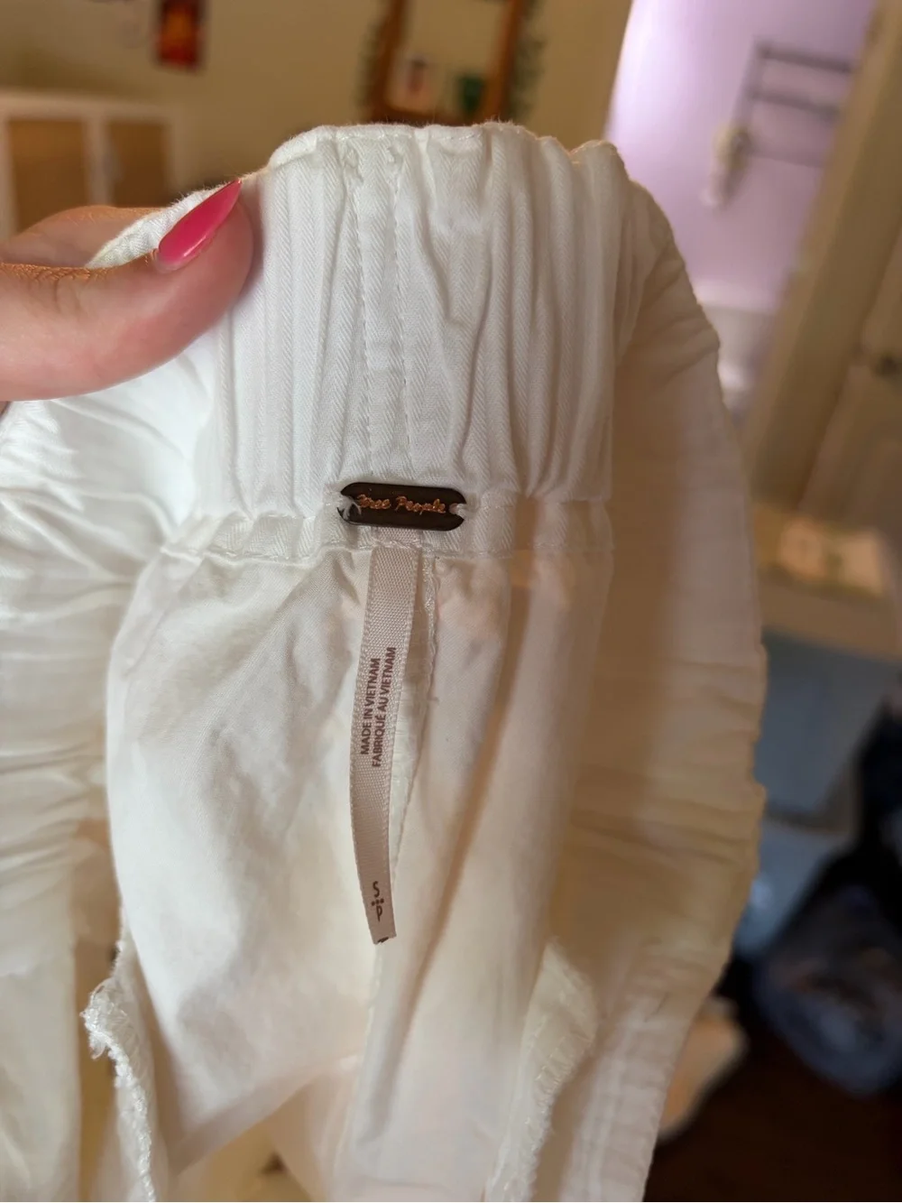 Free People lightweight white shorts